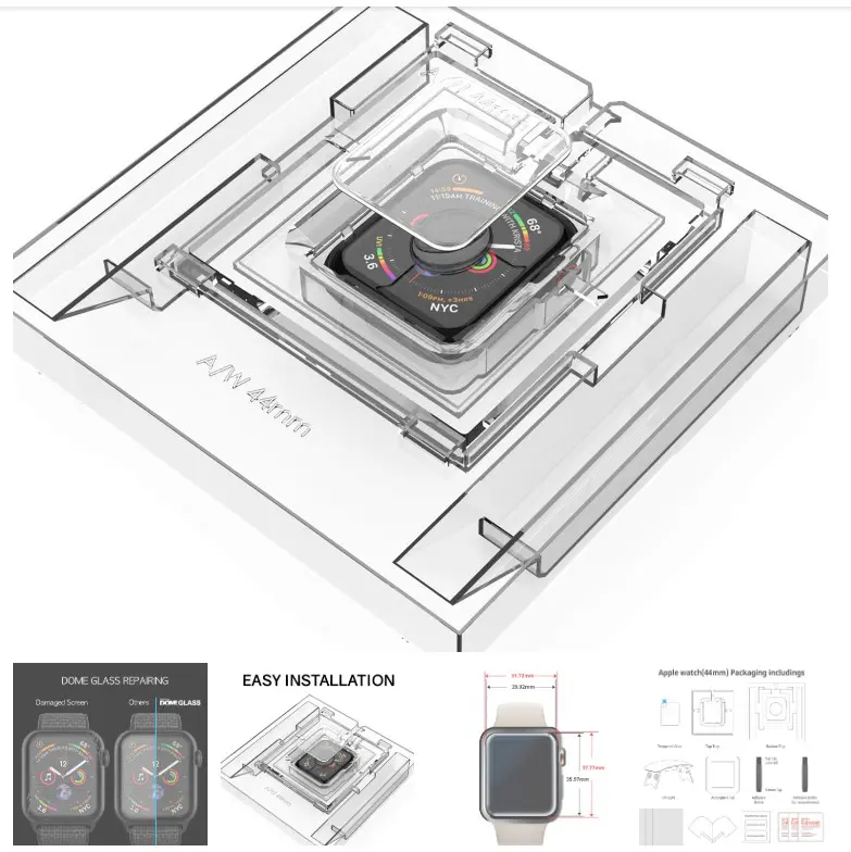 ฟิล์มกระจกนิรภัย Whitestone Dome Glass - Apple Watch Series 6/SE/5/4 (44mm) - เซตฟิล์ม2แผ่น + เครื่องอบ UV