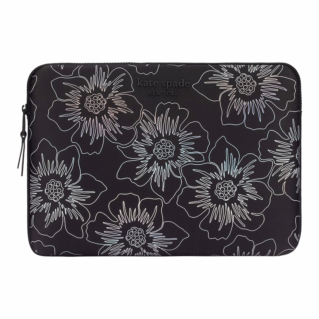 ซองใส่แล็ปท็อป Kate Spade New York รุ่น Puffer Sleeve - 16" Laptop - ลาย Hollyhock Iridescent Black