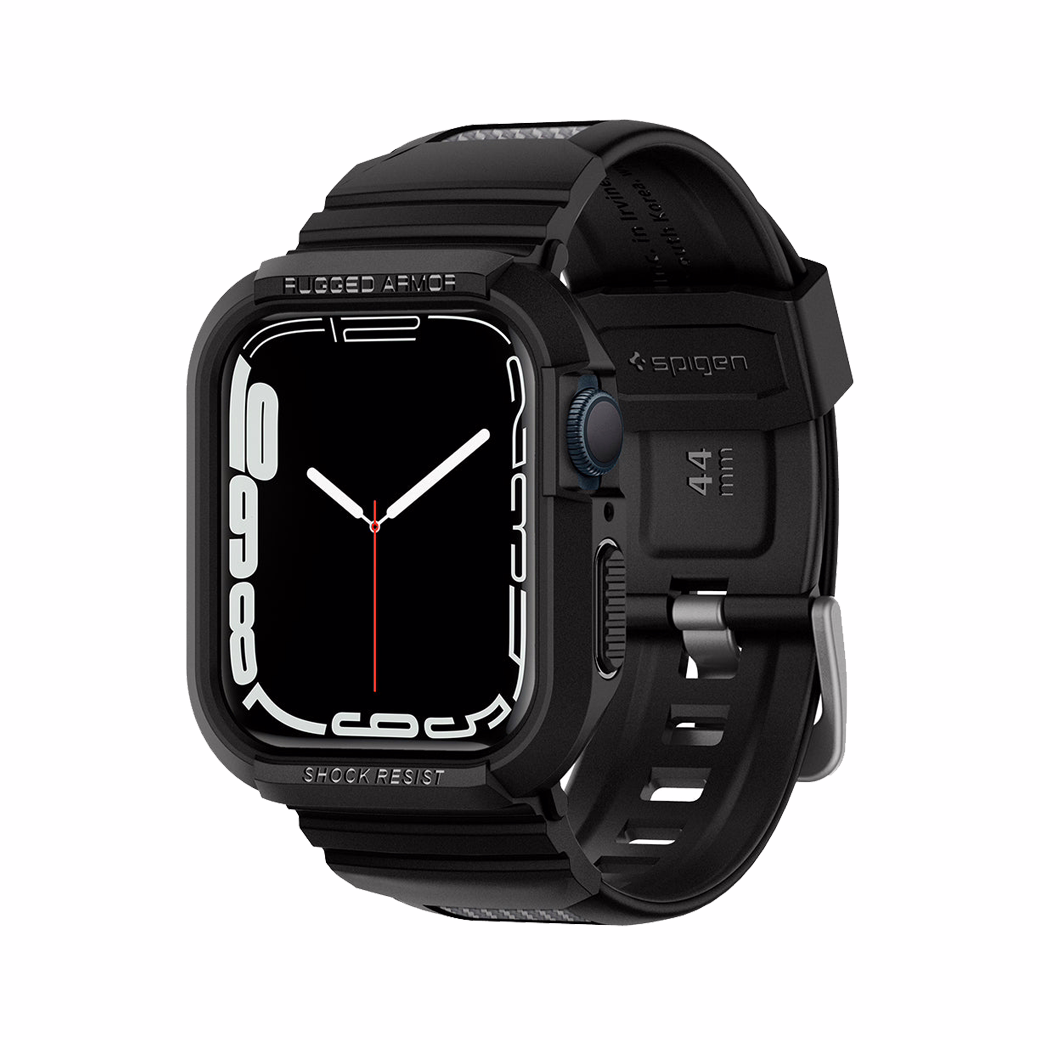 เคส+สาย Spigen รุ่น Rugged Armor Pro - Apple Watch 44/45mm - สีดำ