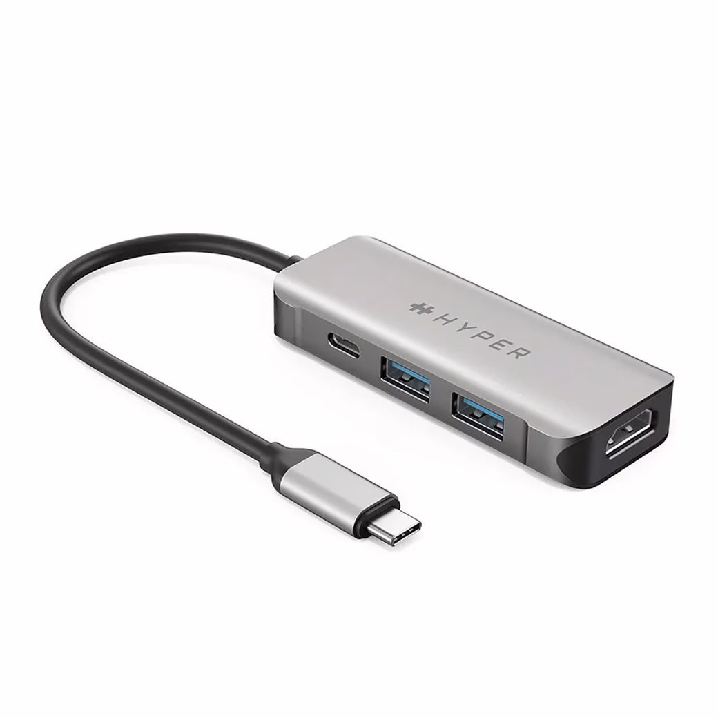 อุปกรณ์เชื่อมต่อ Hyper รุ่น HyperDrive 4 in 1 USB-C Hub - สีเทา