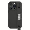 Diesel รุ่น Leather Handstrap Case - เคส iPhone 14 Pro - สี Black/White