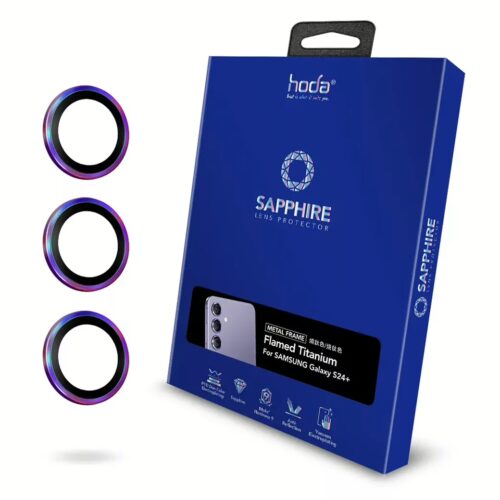 Hoda รุ่น Sapphire Lens Protector - กระจกเลนส์กล้อง Galaxy S24 Plus - สี Flamed Taitanium
