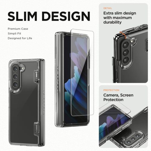 VRS รุ่น Simpli Fit - เคส Galaxy Z Fold 5 - สี Clear (แถมฟิล์มหน้าจอ) - Image 3