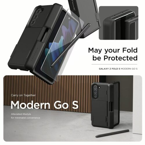 VRS รุ่น Terra Guard Modern Go S - เคส Galaxy Z Fold 5 - สี Cream (แถมฟิล์มหน้าจอ) - Image 2