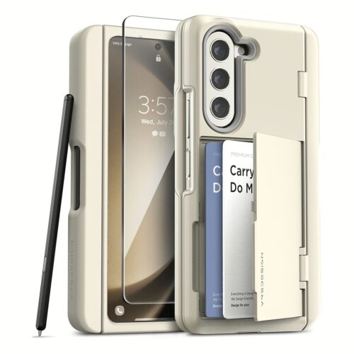 VRS รุ่น Terra Guard Modern Go S - เคส Galaxy Z Fold 5 - สี Cream (แถมฟิล์มหน้าจอ)