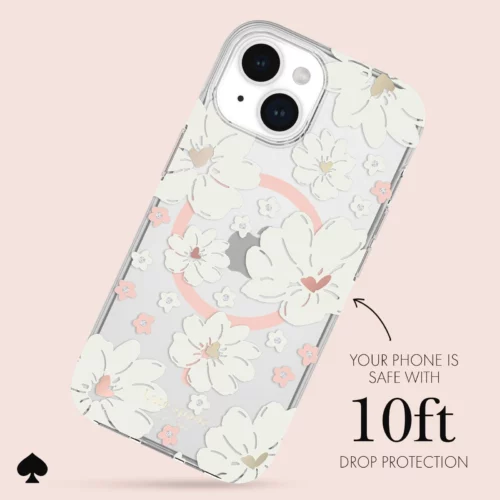 Kate Spade รุ่น Protective Case with MagSafe - เคส iPhone 15 - สี Classic Peony - Image 4