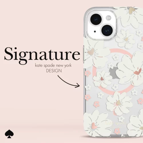 Kate Spade รุ่น Protective Case with MagSafe - เคส iPhone 15 - สี Classic Peony - Image 5