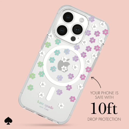 Kate Spade รุ่น Protective Case with MagSafe - เคส iPhone 15 Pro - สี Scattered Flowers - Image 5