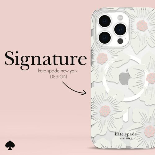Kate Spade รุ่น Protective Case with MagSafe - เคส iPhone 15 Pro Max - สี Hollyhock Cream - Image 7