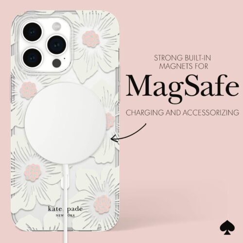 Kate Spade รุ่น Protective Case with MagSafe - เคส iPhone 15 Pro Max - สี Hollyhock Cream - Image 8