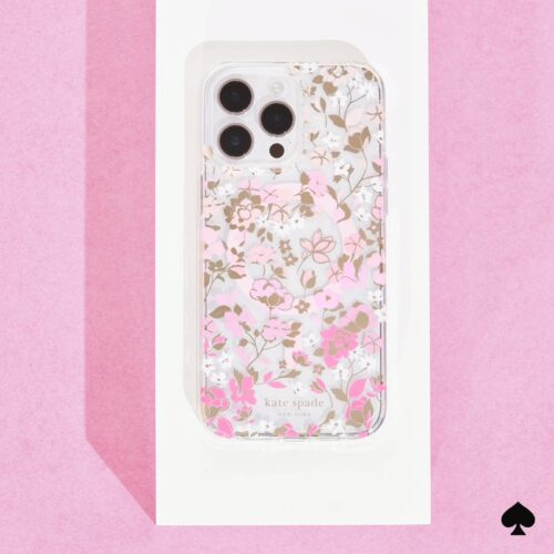 Kate Spade รุ่น Protective Case with MagSafe - เคส iPhone 15 Pro Max - สี Flowerbed Pink Ombre - Image 5