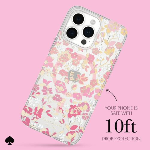 Kate Spade รุ่น Protective Case with MagSafe - เคส iPhone 15 Pro Max - สี Flowerbed Pink Ombre - Image 6