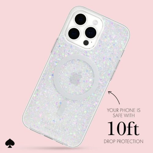 Kate Spade รุ่น Protective Case with MagSafe - เคส iPhone 15 Pro Max - สี Chunky Glitter Iridescent - Image 4