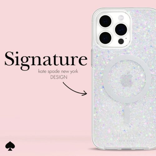 Kate Spade รุ่น Protective Case with MagSafe - เคส iPhone 15 Pro Max - สี Chunky Glitter Iridescent - Image 6