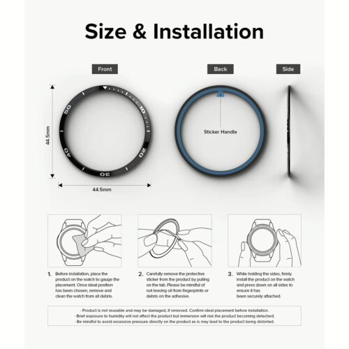 Ringke รุ่น Bezel Styling - ขอบหน้าปัด Galaxy Watch 6 (44mm) - Stainless Steel - สีดำ - Image 10