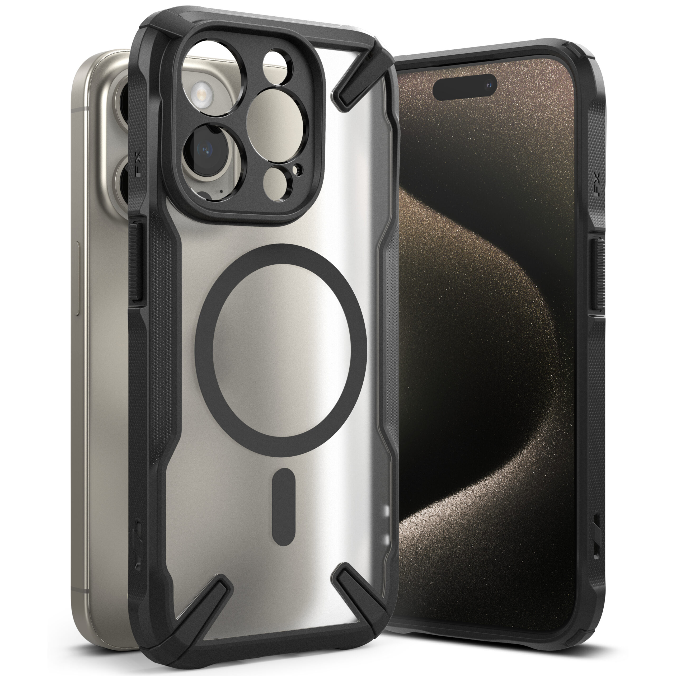 Ringke รุ่น Fusion X Magnetic - เคส iPhone 15 Pro Max - สี Matte Black