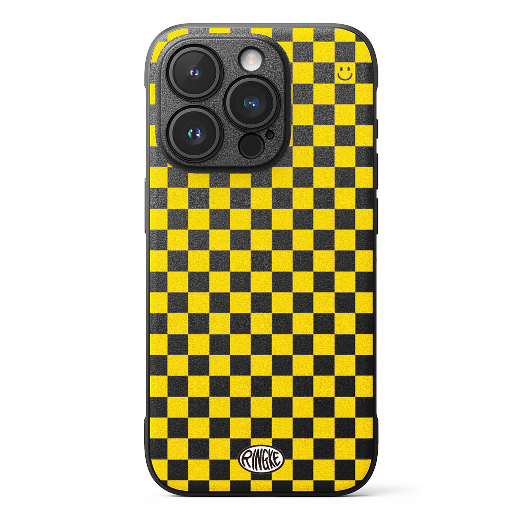 Ringke รุ่น Onyx Design - เคส iPhone 15 Pro - ลาย Checkerboard Yellow