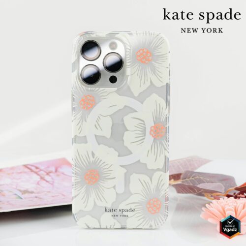 Kate Spade รุ่น Protective Case with MagSafe - เคส iPhone 15 Pro Max - สี Hollyhock Cream - Image 10