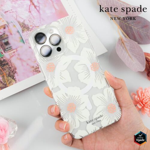 Kate Spade รุ่น Protective Case with MagSafe - เคส iPhone 15 Pro Max - สี Hollyhock Cream - Image 12