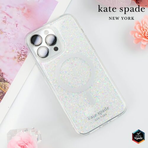 Kate Spade รุ่น Protective Case with MagSafe - เคส iPhone 15 Pro Max - สี Chunky Glitter Iridescent - Image 9