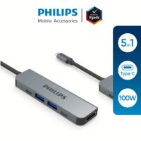 อุปกรณ์เชื่อมต่อ Philips รุ่น 5 in1 Hub C to HDMI - สี Silver