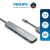 อุปกรณ์เชื่อมต่อ Philips รุ่น 7 in 1 Hub C to HDMI - สี Silver