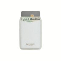 Kate Spade New York รุ่น Magnetic Card Holder - ที่เก็บบัตรติดหลังมือถือ - ลาย White Glitter