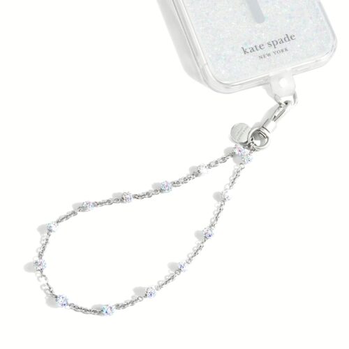 Kate Spade New York รุ่น Phone Charm - สายคล้องข้อมือ – ลาย Dazzle Chain Silver