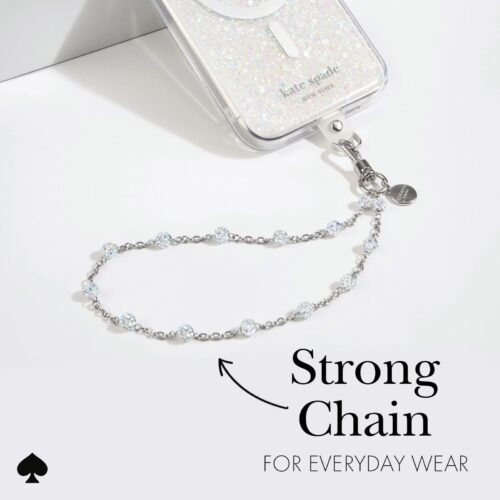 Kate Spade New York รุ่น Phone Charm - สายคล้องข้อมือ – ลาย Dazzle Chain Silver - Image 5