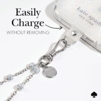 Kate Spade New York รุ่น Phone Charm - สายคล้องข้อมือ – ลาย Dazzle Chain Silver
