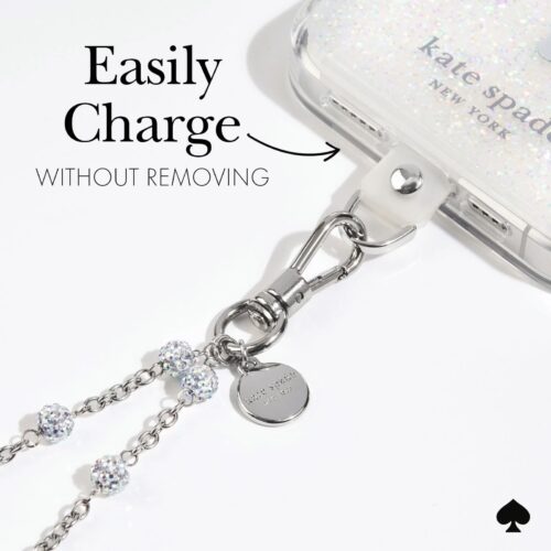 Kate Spade New York รุ่น Phone Charm - สายคล้องข้อมือ – ลาย Dazzle Chain Silver - Image 4