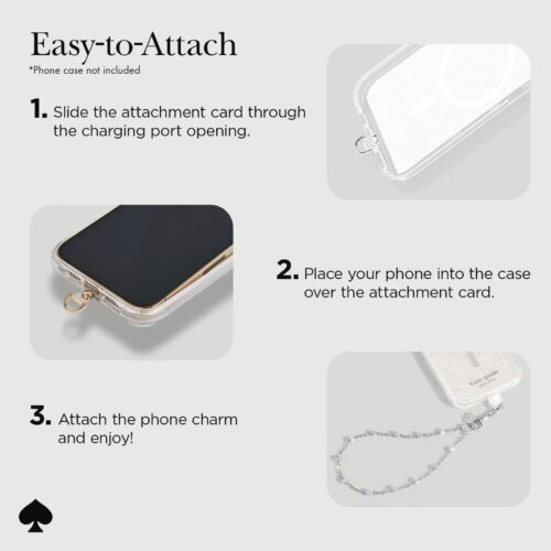 Kate Spade New York รุ่น Phone Charm - สายคล้องข้อมือ – ลาย Dazzle Chain Silver - Image 6
