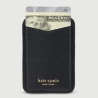 Kate Spade New York รุ่น Magnetic Card Holder - ที่เก็บบัตรติดหลังมือถือ - ลาย Black