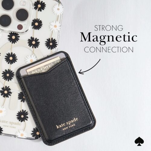 Kate Spade New York รุ่น Magnetic Card Holder - ที่เก็บบัตรติดหลังมือถือ - ลาย Black - Image 6