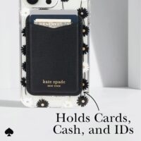 Kate Spade New York รุ่น Magnetic Card Holder - ที่เก็บบัตรติดหลังมือถือ - ลาย Black