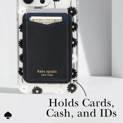 Kate Spade New York รุ่น Magnetic Card Holder - ที่เก็บบัตรติดหลังมือถือ - ลาย Black - Image 4