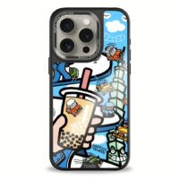 Hoda x Mido รุ่น Diverse Case Military Standard with Magnetic - เคส iPhone 15 Pro - ลาย Vintage Minis Racing (Glass Back Plate)