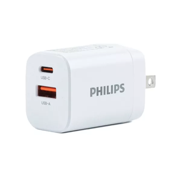 หัวชาร์จ Philips รุ่น PD30W Charger Adapter Dual Port - สี White