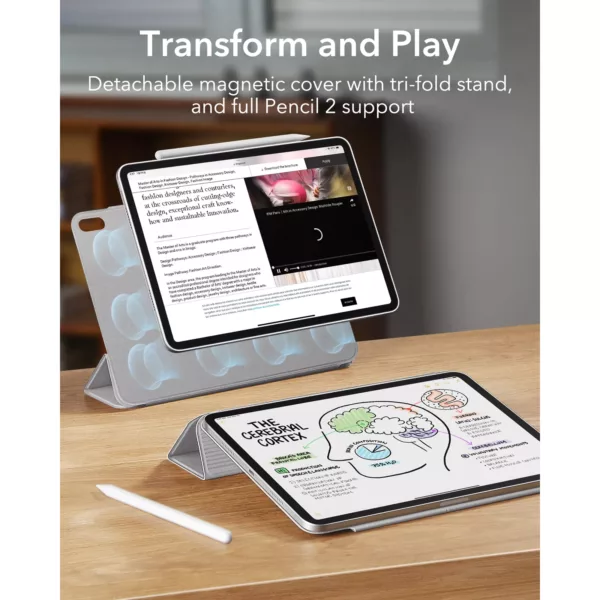 ESR - รุ่น Rebound Magnetic - เคส iPad Air 11" (6th/2024), iPad Air 10.9" (5th/4th Gen), iPad Pro 11" (1st Gen) - สี Grey