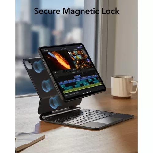 ESR รุ่น Rebound Magnetic Keyboard Case 360 - เคส iPad Air 11" (2025/2024), iPad Air 10.9" (5th/4th Gen), iPad Pro 11" (4th-1st Gen) - สี Black (US Layout) - Image 6