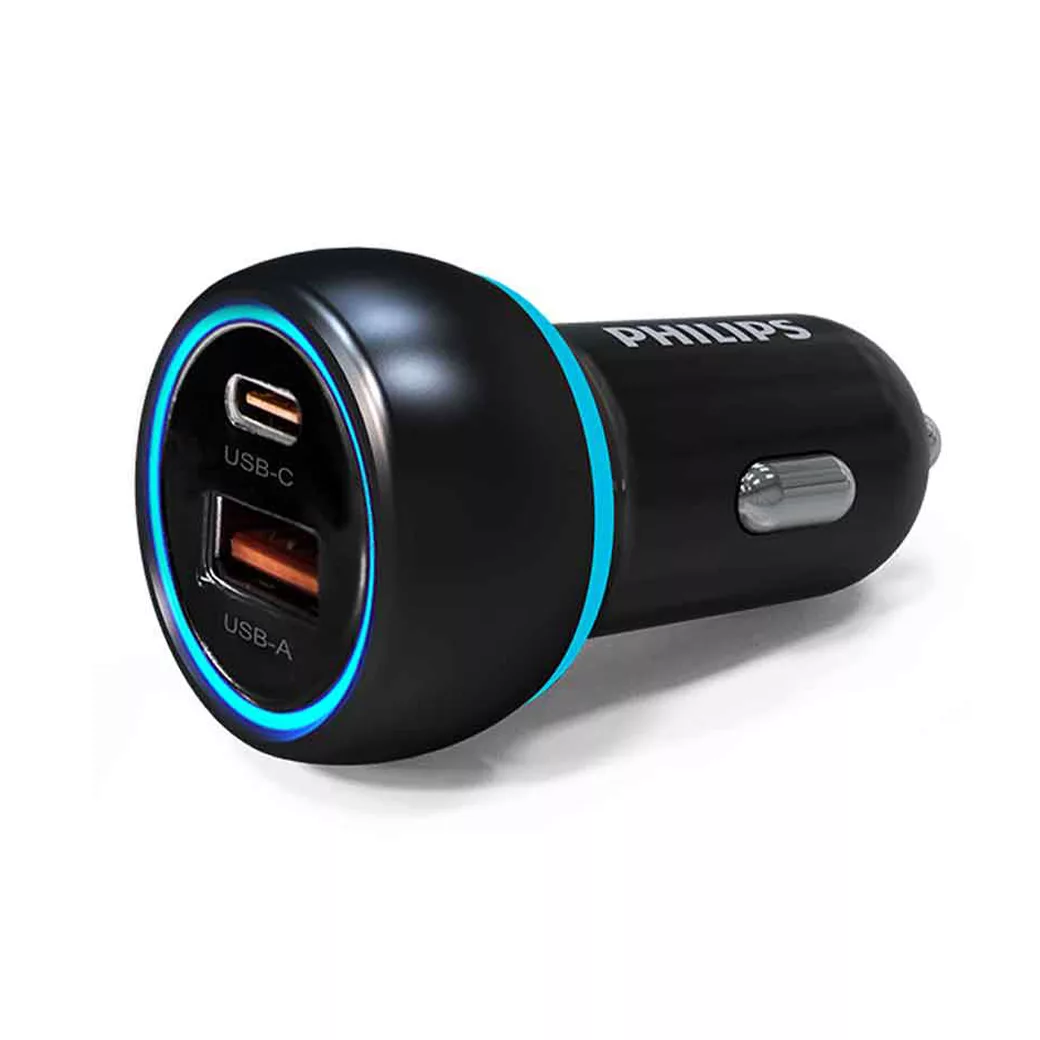 Philips รุ่น PD38W Car Charger Dual Port ที่ชาร์จในรถยนต์ - สี Black