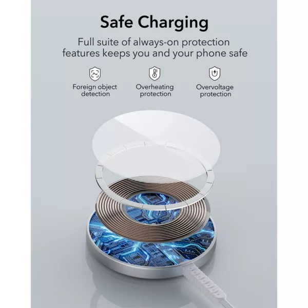 ESR รุ่น HaloLock (Qi2) Mini Wireless Charger Magsafe Supported - แท่นชาร์จไร้สาย - สี Silver