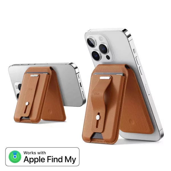 ESR รุ่น HaloLock Geo Wallet Stand - ที่ใส่บัตรติดหลังมือถือแบบตั้งได้ - สี Caramel Brown