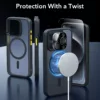 ESR รุ่น Classic Pro Case (HaloLock) - เซตเคสและฟิล์ม iPhone 15 Pro Max - สี Frosted Black