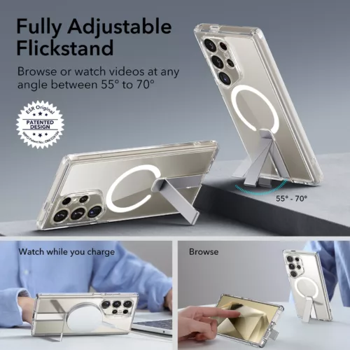 ESR รุ่น Boost Flickstand Case (HaloLock) - เคส Galaxy S24 Ultra - สี Clear - Image 2