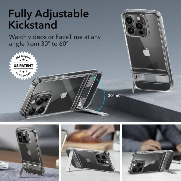 ESR รุ่น Boost Kickstand Case - เคส iPhone 15 Pro Max - สี Clear