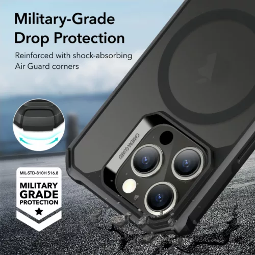 ESR รุ่น Air Armor Clear Case (HaloLock) - เคส iPhone 15 Pro Max - สี Frosted Black