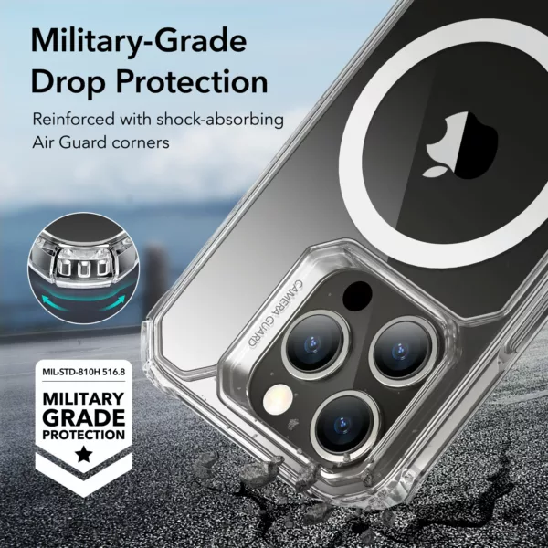 ESR รุ่น Air Armor Clear Case (HaloLock) - เคส iPhone 15 Pro - สี Clear