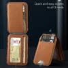 ESR รุ่น HaloLock Vegan Leather Wallet Stand - ที่ใส่บัตรติดหลังมือถือแบบตั้งได้ - สี Tan Suede