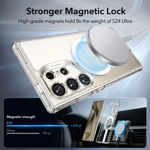 ESR รุ่น Boost Flickstand Case (HaloLock) - เคส Galaxy S24 Ultra - สี Clear - Image 4